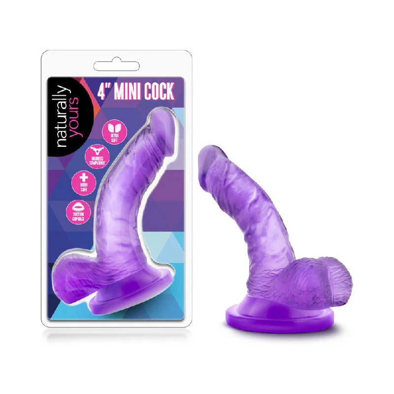 cock ring expert reviews-Naturally Yours - 4in Mini Cock - Purple