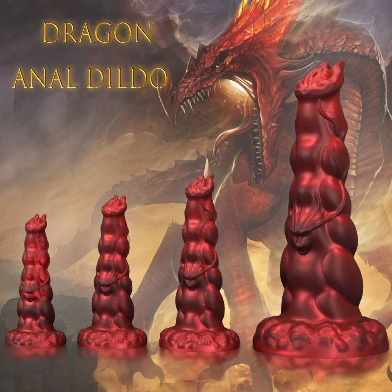 Anal toys with realistic feel-Dragon Dildo Butt Plug - Monsterdildo Silicone Tentacle Anal Sex Toy for Men Women