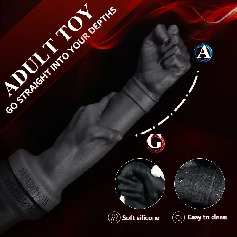 Anal toys with smooth glide-Huge Black Anal Dildo Butt Plug - Lifelike Fist Silicone Vaginal Anal Expander Sex Toy