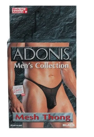 Sexy lingerie full coverage-Adonis Mesh Thong - Black