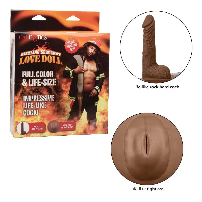 cock ring organic-Calexotics SIZZLING SERGEANT Fireman Full Color and Life Size Inflatable Blow Up Love Doll with Impressive Life Like 6 inch Cock