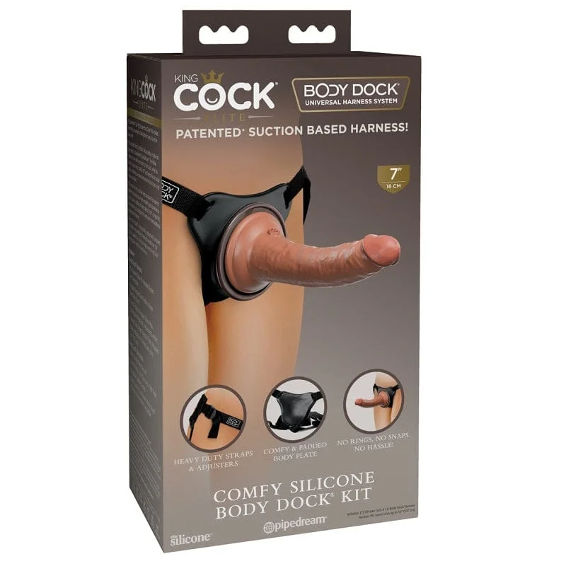 cock ring waterproof-Pipedream King Cock Elite Comfy Silicone Body Dock Kit