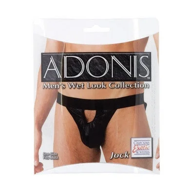 Sexy lingerie fast delivery-Adonis Mens Wet Look Jock - Black