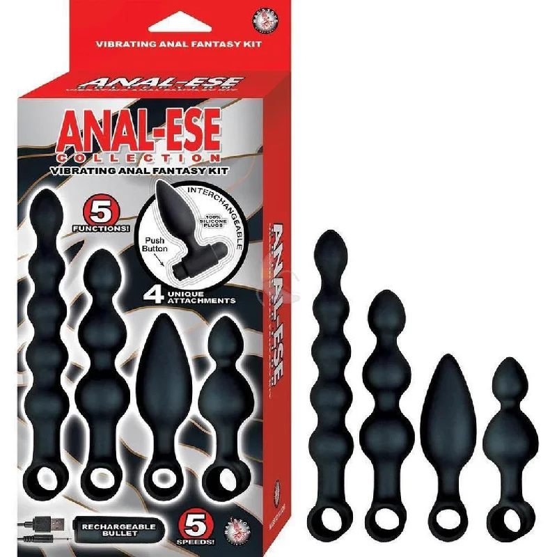 Anal toys easy to use-Anal-Ese Vibrating Anal Fantasy Kit (w/ 4 Butt Plugs)