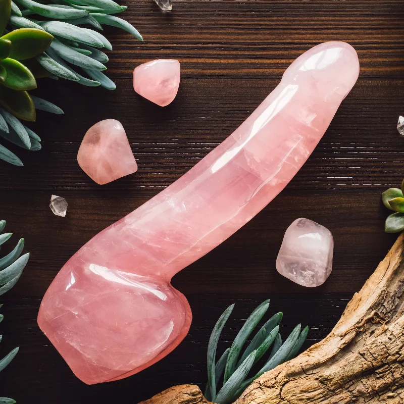 realistic glitter dildo-Large Rose Quartz Dildo