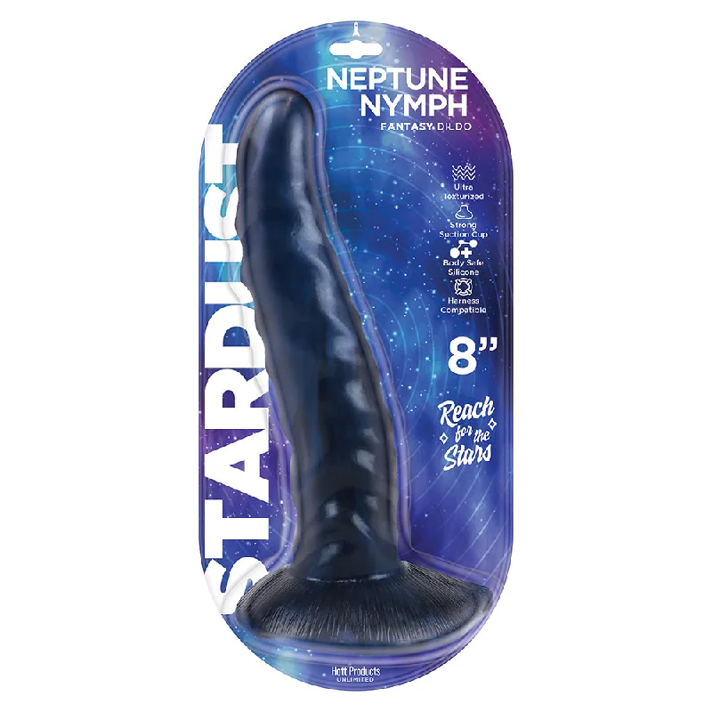 wireless dildo-Stardust Neptune Nymph Textured 8 In. Silicone Fantasy Dildo Purple