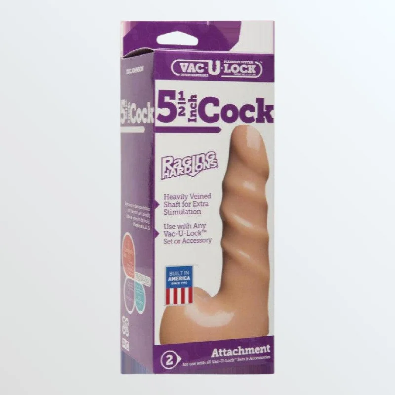 Anal toys with firm base-Vac-U-Lock Raging Hard - On 5.5" White Cock