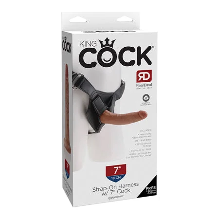 cock ring faq-Pipedream King Cock Strap-on Harness With 7 in. Cock Tan