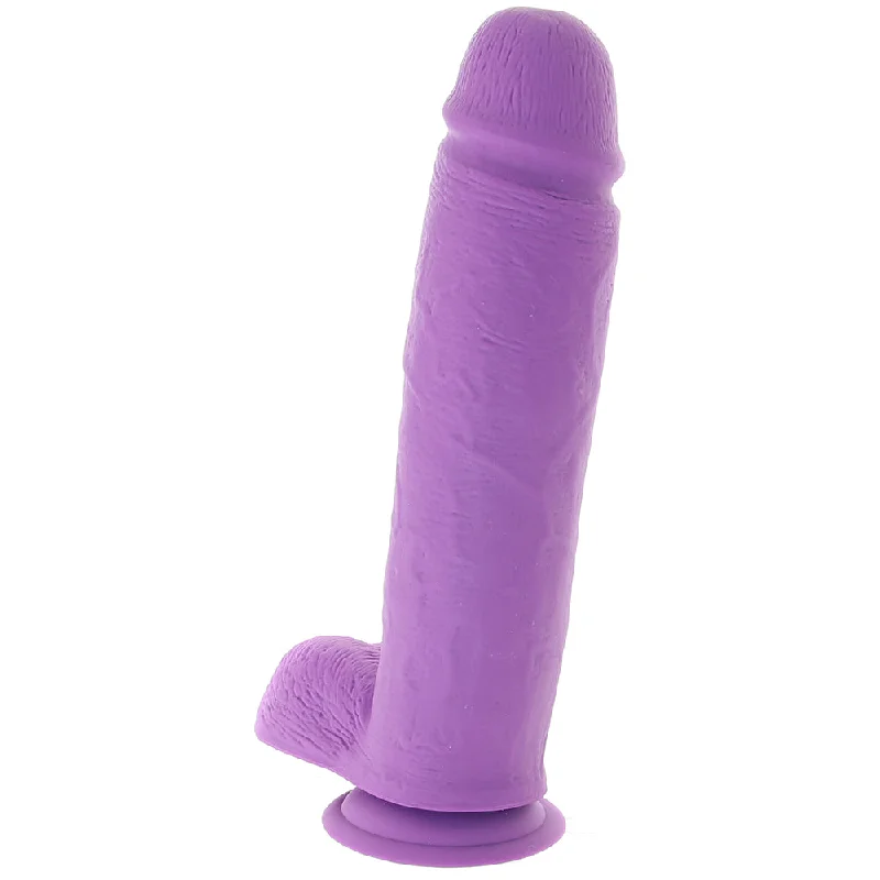 cock ring lightweight design-Neo Elite 10 Inch Dual Density Silicone Cock in Purple