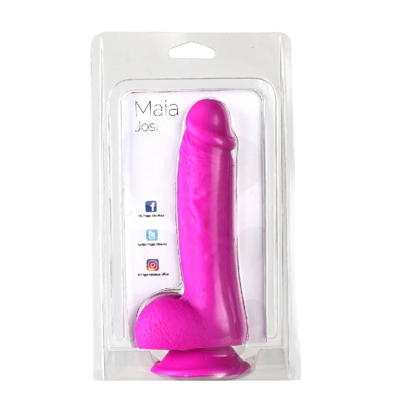 cock ring spare parts-Josi 8in Realistic Silicone Dong Purple