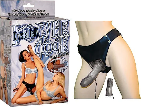 cock ring rare-Vibrating Smoke Crystal Jelly Power Cock Strap On